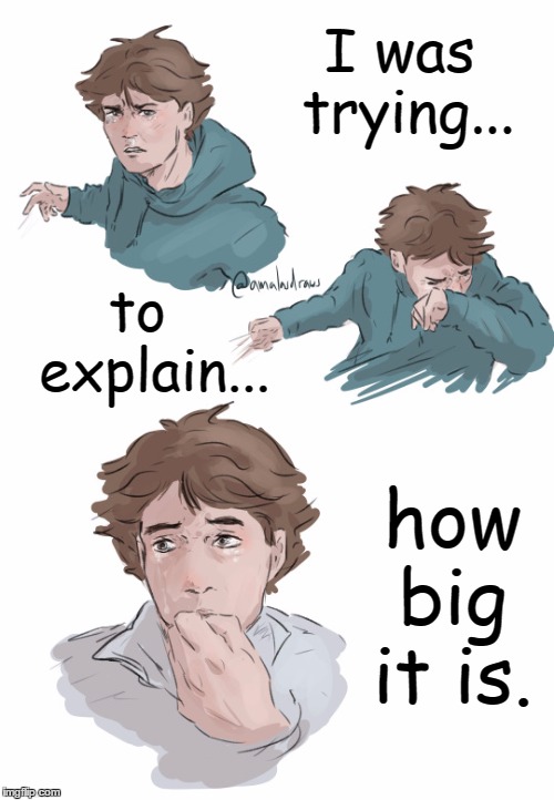 She Just Wouldn't Believe Me! | I was trying... to  explain... how big it is. | image tagged in crying boy,vince vance,tears,anime,memes,crybaby | made w/ Imgflip meme maker