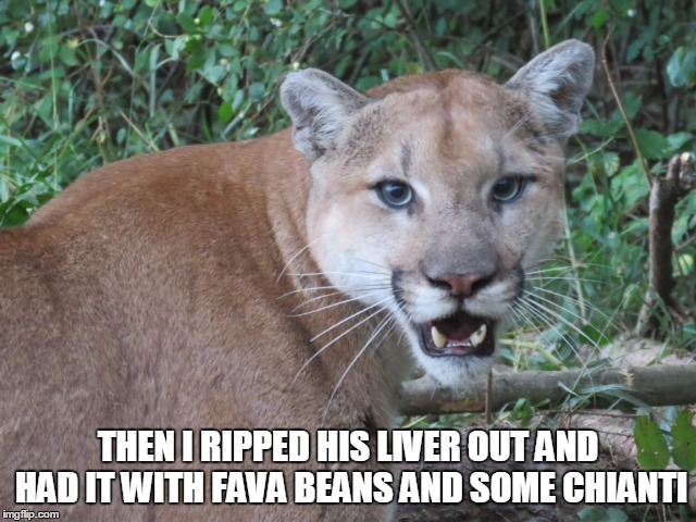 THEN I RIPPED HIS LIVER OUT AND HAD IT WITH FAVA BEANS AND SOME CHIANTI | made w/ Imgflip meme maker