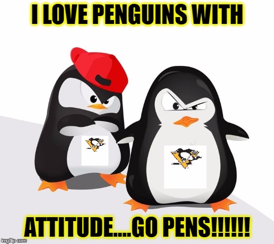I LOVE PENGUINS WITH; ATTITUDE....GO PENS!!!!!! | image tagged in penguins with attitude | made w/ Imgflip meme maker