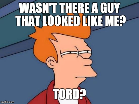 Futurama Fry Meme | WASN'T THERE A GUY THAT LOOKED LIKE ME? TORD? | image tagged in memes,futurama fry | made w/ Imgflip meme maker