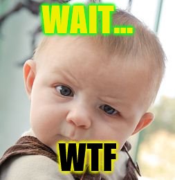 Skeptical Baby Meme | WAIT... WTF | image tagged in memes,skeptical baby | made w/ Imgflip meme maker