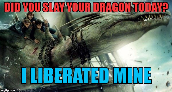 DID YOU SLAY YOUR DRAGON TODAY? I LIBERATED MINE | image tagged in hungarian horntail | made w/ Imgflip meme maker