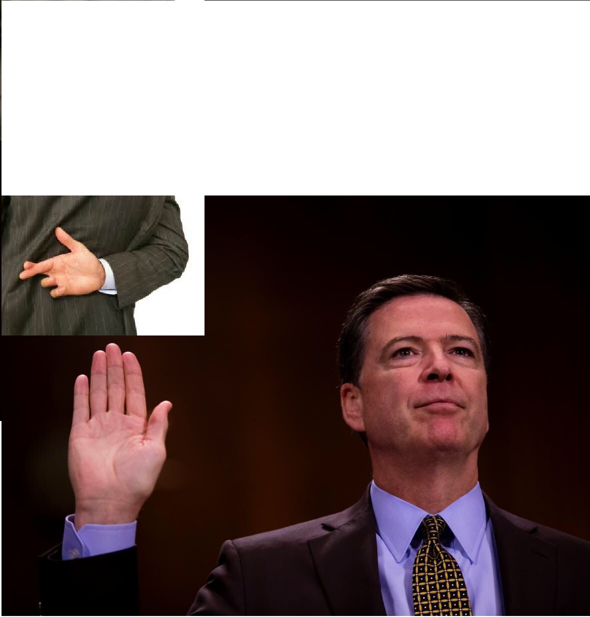 High Quality Comey fingers crossed Blank Meme Template