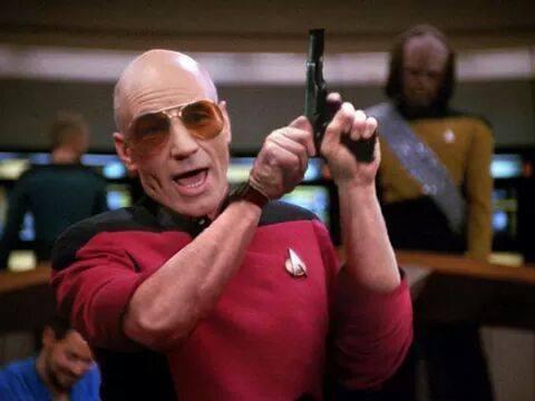 High Quality Picard Pistol, Memes, Star Trek Blank Meme Template