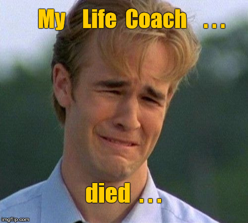 Life Coach died | My    Life  Coach    . . . died  . . . | image tagged in memes,1990s first world problems,life coach | made w/ Imgflip meme maker