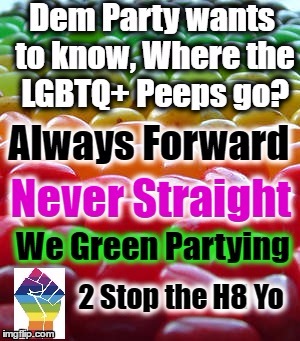 I was told some of my Memes are too gay.... pfft... as if. And I didn't even use glitter lol | H8 | image tagged in lgbtq,green party,democrat party,gay pride,gay rights | made w/ Imgflip meme maker