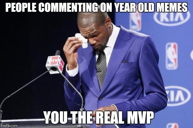 you the real mvp | PEOPLE COMMENTING ON YEAR OLD MEMES; YOU THE REAL MVP | image tagged in you the real mvp | made w/ Imgflip meme maker