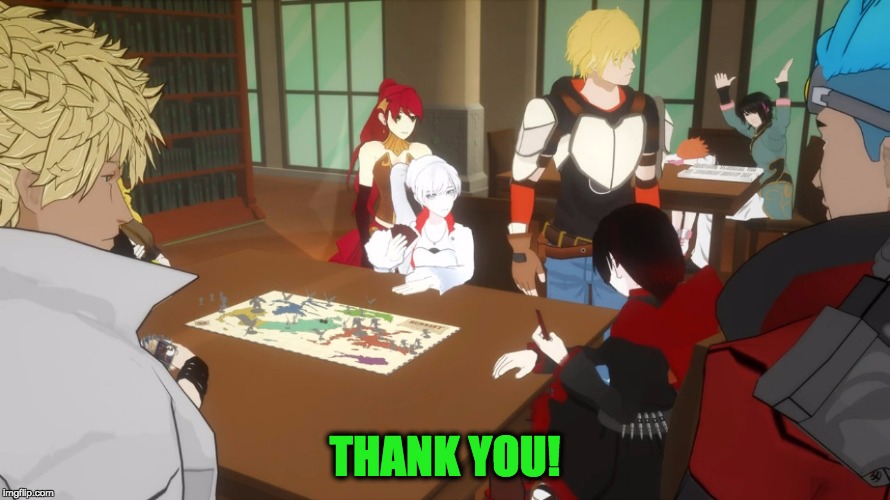 Library Ren's Thanks | THANK YOU! | image tagged in library ren,rwby | made w/ Imgflip meme maker