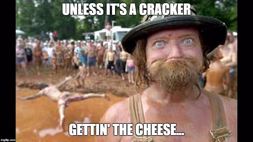 UNLESS IT'S A CRACKER GETTIN' THE CHEESE... | made w/ Imgflip meme maker