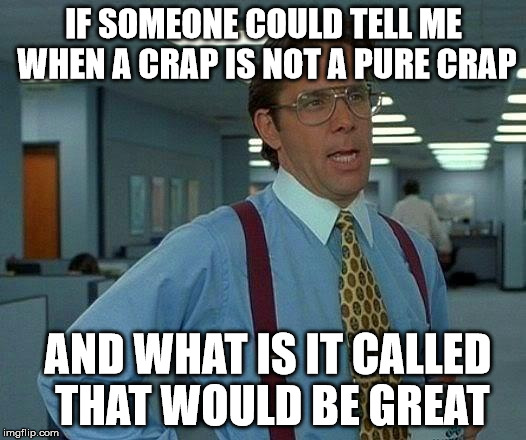 That Would Be Great Meme | IF SOMEONE COULD TELL ME WHEN A CRAP IS NOT A PURE CRAP AND WHAT IS IT CALLED  THAT WOULD BE GREAT | image tagged in memes,that would be great | made w/ Imgflip meme maker