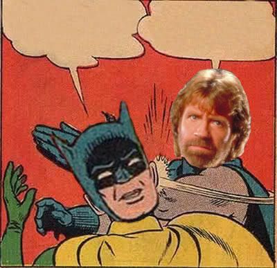 High Quality Chuck Norris Slapping Batman Blank Meme Template