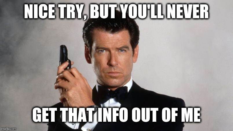 Memes | NICE TRY, BUT YOU'LL NEVER GET THAT INFO OUT OF ME | image tagged in memes | made w/ Imgflip meme maker