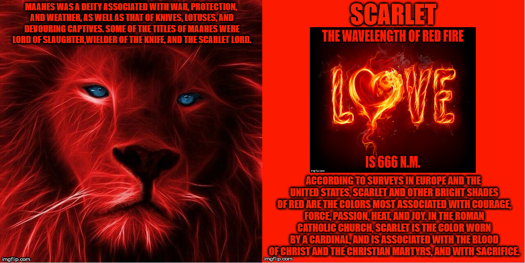 Maahes the scarlet lion. | image tagged in deity,war,scarlet,blood,666,christ | made w/ Imgflip meme maker