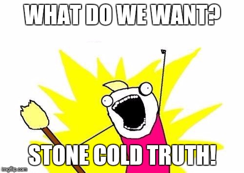 X All The Y Meme | WHAT DO WE WANT? STONE COLD TRUTH! | image tagged in memes,x all the y | made w/ Imgflip meme maker