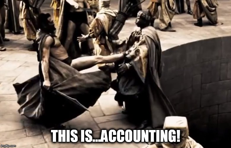 300 kick this is sparta | THIS IS...ACCOUNTING! | image tagged in 300 kick this is sparta | made w/ Imgflip meme maker
