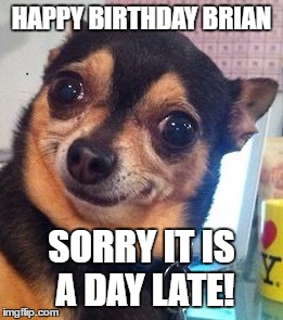 Happy Birthday Amy | HAPPY BIRTHDAY BRIAN; SORRY IT IS A DAY LATE! | image tagged in happy birthday amy | made w/ Imgflip meme maker