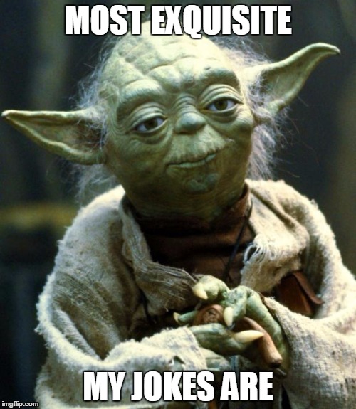 Star Wars Yoda Meme |  MOST EXQUISITE; MY JOKES ARE | image tagged in memes,star wars yoda | made w/ Imgflip meme maker