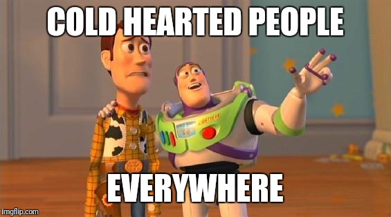 TOYSTORY EVERYWHERE | COLD HEARTED PEOPLE; EVERYWHERE | image tagged in toystory everywhere | made w/ Imgflip meme maker