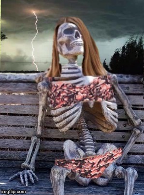 Waiting skeleton storm Blank Meme Template