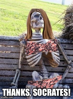 Waiting Skelton girl | THANKS, SOCRATES! | image tagged in waiting skelton girl | made w/ Imgflip meme maker