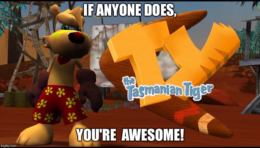 IF ANYONE DOES, YOU'RE  AWESOME! | image tagged in ty | made w/ Imgflip meme maker