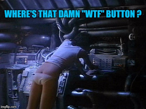 Ripley's butt | WHERE'S THAT DAMN "WTF" BUTTON ? | image tagged in ripley's butt | made w/ Imgflip meme maker