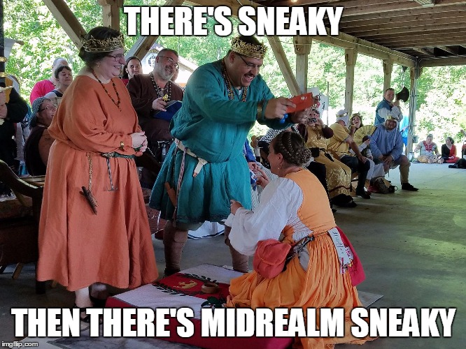 THERE'S SNEAKY; THEN THERE'S MIDREALM SNEAKY | image tagged in sneaky coronet | made w/ Imgflip meme maker