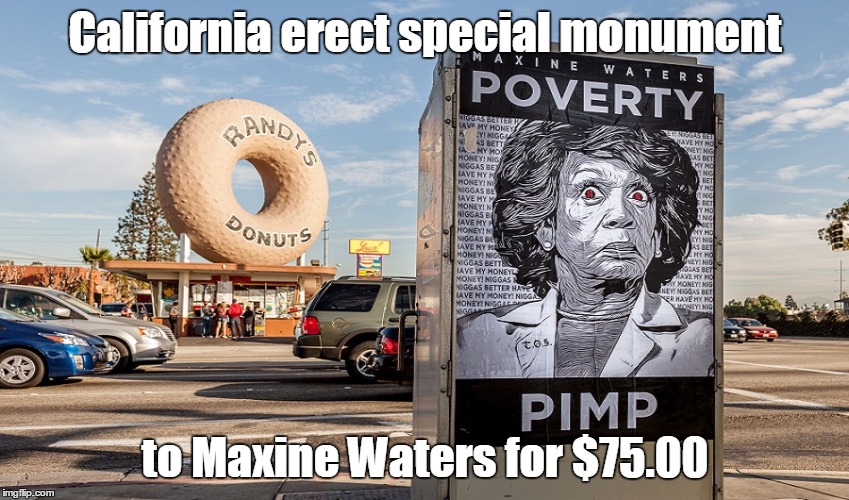 Maxine Waters Poverty Pimp monument | California erect special monument; to Maxine Waters for $75.00 | image tagged in maxine waters poverty pimp,monument,liberal,maxine waters,mentally disturbed | made w/ Imgflip meme maker