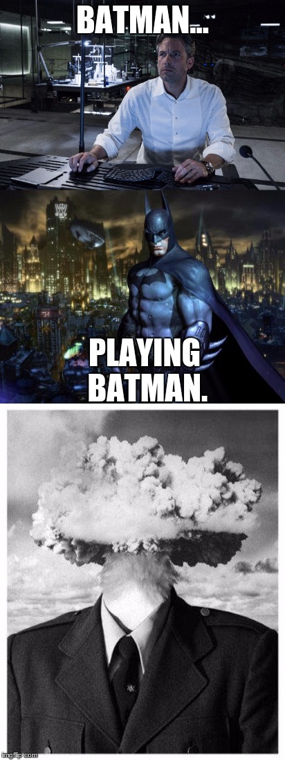 Batception! | BATMAN... PLAYING BATMAN. | image tagged in batman,dc,arkham,games,gaming,memes | made w/ Imgflip meme maker