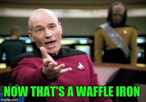 Picard Wtf Meme | NOW THAT'S A WAFFLE IRON | image tagged in memes,picard wtf | made w/ Imgflip meme maker