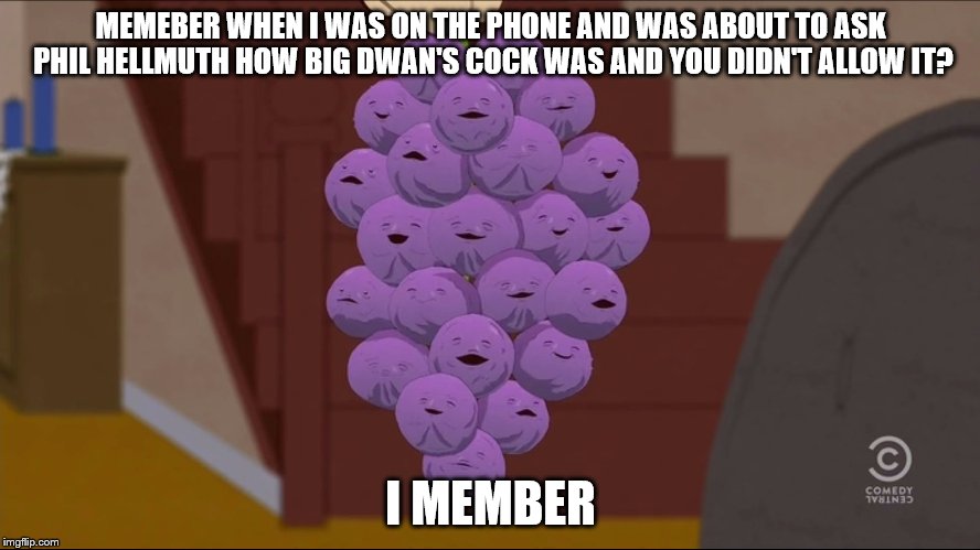 Member Berries Meme | MEMEBER WHEN I WAS ON THE PHONE AND WAS ABOUT TO ASK PHIL HELLMUTH HOW BIG DWAN'S COCK WAS AND YOU DIDN'T ALLOW IT? I MEMBER | image tagged in memes,member berries | made w/ Imgflip meme maker