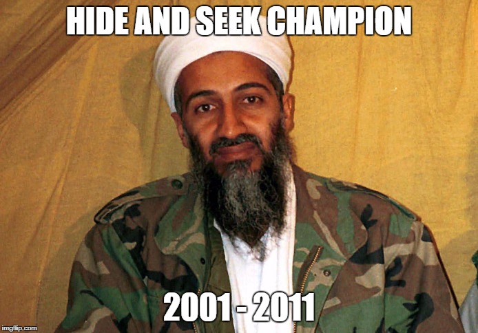 the best | HIDE AND SEEK CHAMPION; 2001 - 2011 | image tagged in osama bin laden,memes,hide and seek | made w/ Imgflip meme maker