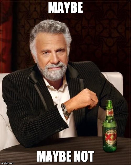 The Most Interesting Man In The World Meme | MAYBE MAYBE NOT | image tagged in memes,the most interesting man in the world | made w/ Imgflip meme maker