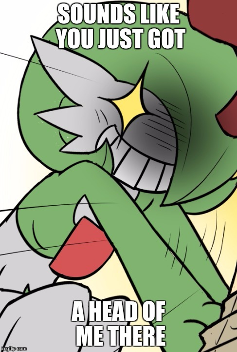 SOUNDS LIKE YOU JUST GOT A HEAD OF ME THERE | image tagged in gardevoir | made w/ Imgflip meme maker