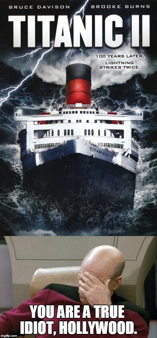 Seriously? | YOU ARE A TRUE IDIOT, HOLLYWOOD. | image tagged in titanic,captain picard facepalm | made w/ Imgflip meme maker