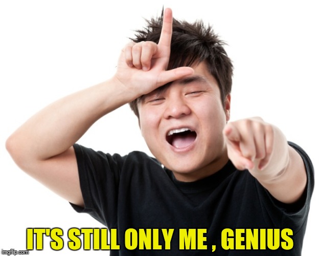 You're a loser | IT'S STILL ONLY ME , GENIUS | image tagged in you're a loser | made w/ Imgflip meme maker