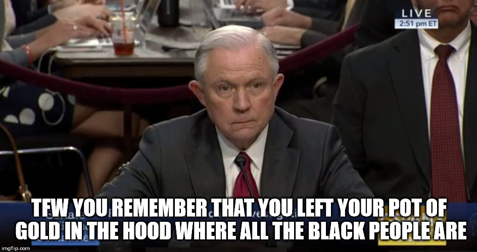 TFW YOU REMEMBER THAT YOU LEFT YOUR POT OF GOLD IN THE HOOD WHERE ALL THE BLACK PEOPLE ARE | made w/ Imgflip meme maker