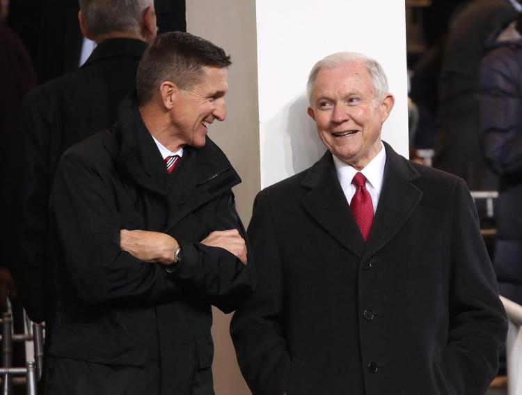 High Quality mike flynn jeff sessions Blank Meme Template
