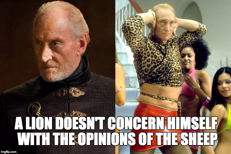 A LION DOESN'T CONCERN HIMSELF WITH THE OPINIONS OF THE SHEEP | made w/ Imgflip meme maker