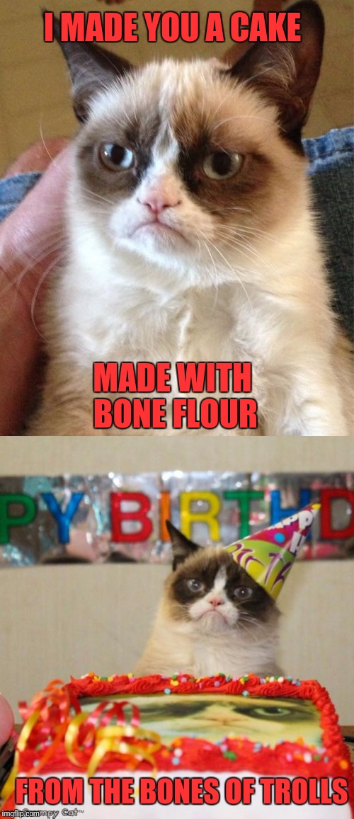 I MADE YOU A CAKE MADE WITH BONE FLOUR FROM THE BONES OF TROLLS | made w/ Imgflip meme maker