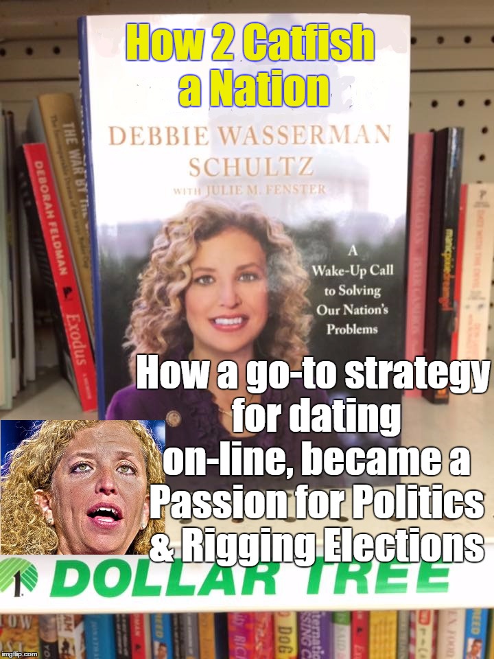 DWS came out with a book, but no worries, I fixed it: | How 2 Catfish a Nation; How a go-to strategy for dating on-line, became a Passion for Politics & Rigging Elections | image tagged in debbie wasserman schultz book,debbie wasserman schultz,politics,political,catfishing,catfish | made w/ Imgflip meme maker