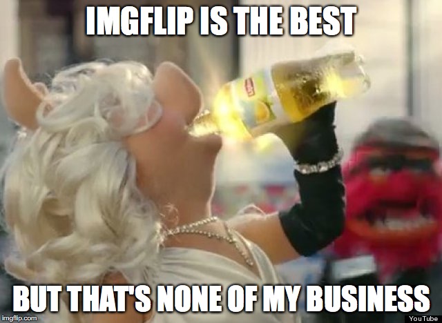 Mis Piggy | IMGFLIP IS THE BEST; BUT THAT'S NONE OF MY BUSINESS | image tagged in mis piggy | made w/ Imgflip meme maker