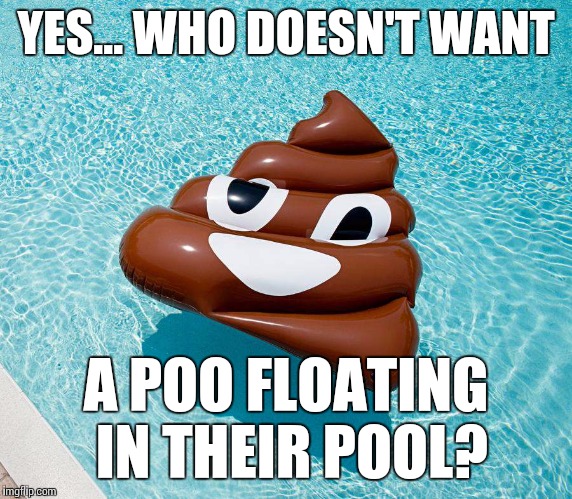 Everyone's favorite pool floater. | YES... WHO DOESN'T WANT; A POO FLOATING IN THEIR POOL? | image tagged in poo emoji,pool | made w/ Imgflip meme maker