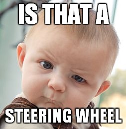 Skeptical Baby Meme | IS THAT A STEERING WHEEL | image tagged in memes,skeptical baby | made w/ Imgflip meme maker