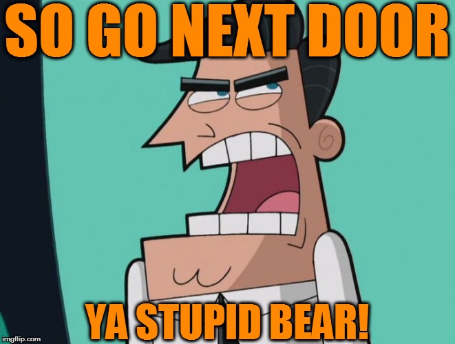 SO GO NEXT DOOR YA STUPID BEAR! | made w/ Imgflip meme maker