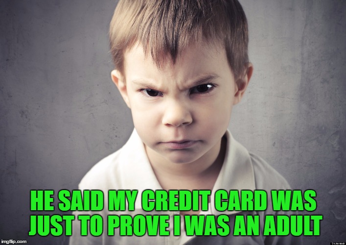HE SAID MY CREDIT CARD WAS JUST TO PROVE I WAS AN ADULT | made w/ Imgflip meme maker