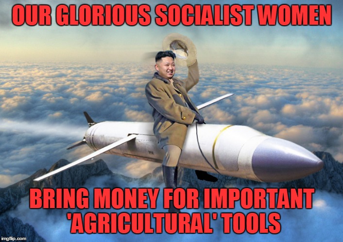 OUR GLORIOUS SOCIALIST WOMEN BRING MONEY FOR IMPORTANT 'AGRICULTURAL' TOOLS | made w/ Imgflip meme maker