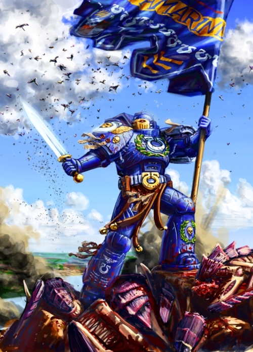 High Quality Space Marine Victory Blank Meme Template