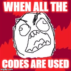 Rage Face | WHEN ALL THE; CODES ARE USED | image tagged in rage face | made w/ Imgflip meme maker