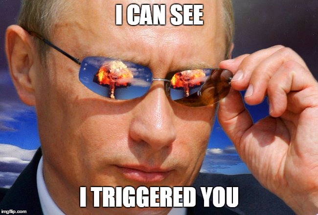 Putin Nuke | I CAN SEE; I TRIGGERED YOU | image tagged in putin nuke | made w/ Imgflip meme maker